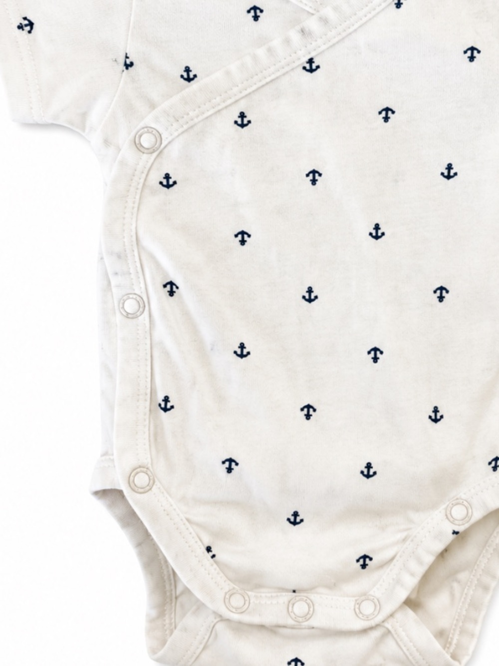 H&M Organic Cotton Wrap Around White Baby One-Piece Bodysuit - Picture 2 of 3